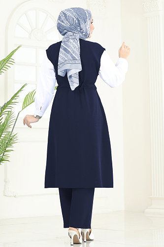 moda selvim Beli Tünelli Aerobin Takım 3017BLU797 Laci - Thumbnail