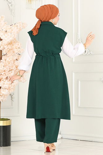 moda selvim Beli Tünelli Aerobin Takım 3017BLU797 Zümrüt - Thumbnail