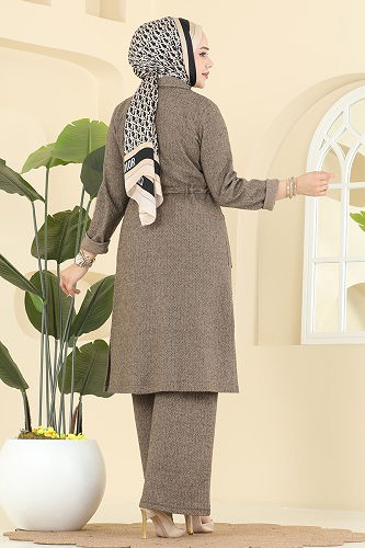 moda selvim Beli Tünelli Balıksırtı Takım 24081UKBK1160 Vizyon - Thumbnail