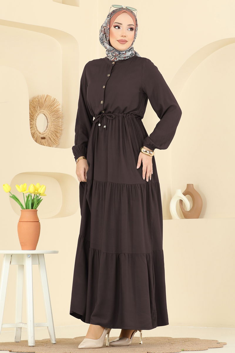 Beli Tünelli Belmando Elbise 7138BG354 Kahve