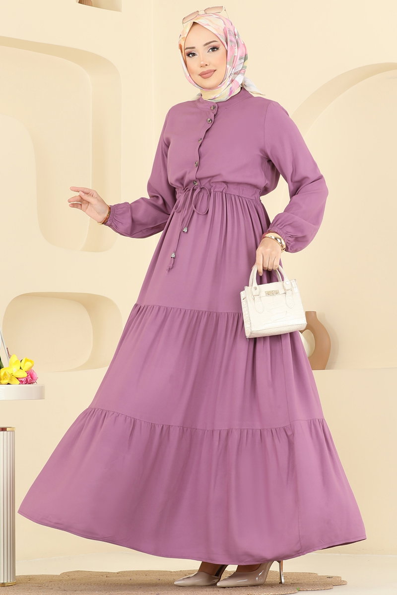 Beli Tünelli Belmando Elbise 7138BG354 Lila