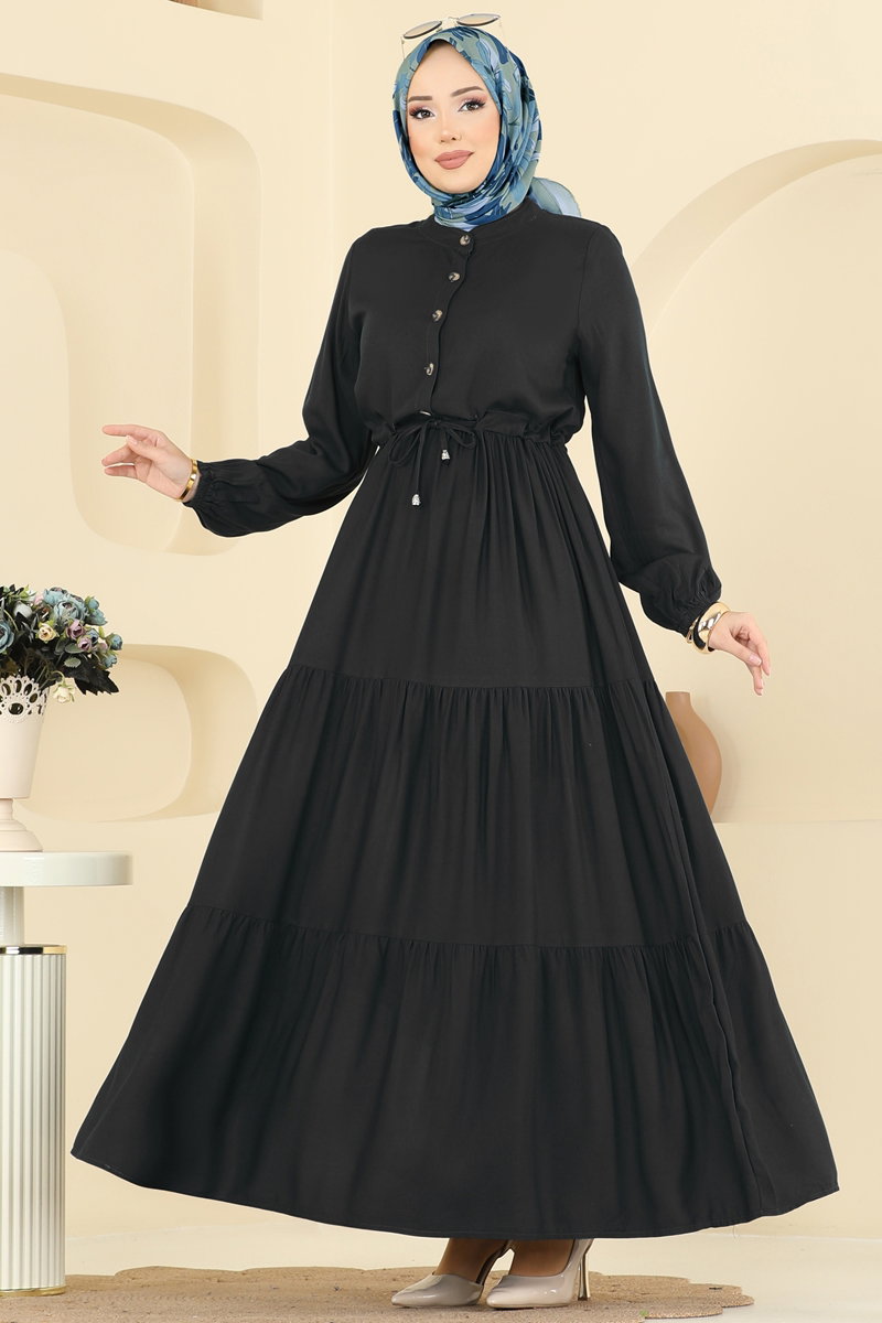 Beli Tünelli Belmando Elbise 7138BG354 Siyah