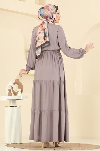 moda selvim Beli Tünelli Belmando Elbise 7138BG354 Vizyon - Thumbnail