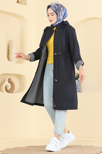 moda selvim Beli Tünelli Bondit Trençkot 1001MSA980 Laci - Thumbnail