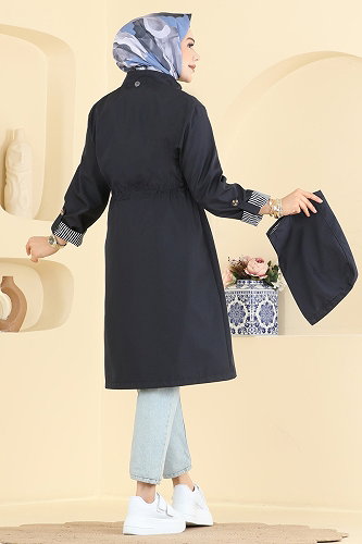 moda selvim Beli Tünelli Bondit Trençkot 1001MSA980 Laci - Thumbnail