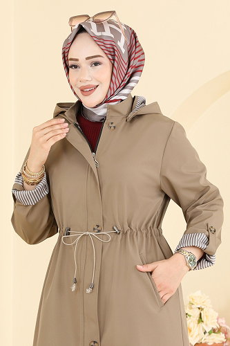moda selvim Beli Tünelli Bondit Trençkot 1001MSA980 Vizyon - Thumbnail