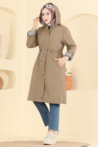 moda selvim Beli Tünelli Bondit Trençkot 1001MSA980 Vizyon - Thumbnail