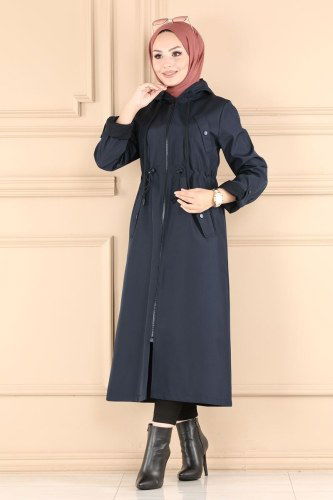 moda selvim Beli Tünelli Bondit Trençkot 3003KTR750 Laci - Thumbnail