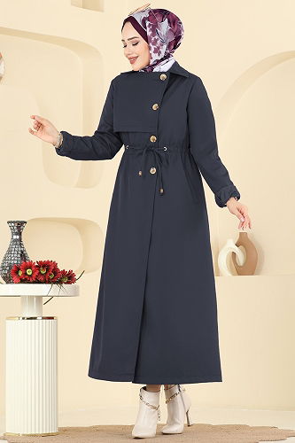 moda selvim Beli Tünelli Bondit Trençkot 6223ANT466 Laci - Thumbnail