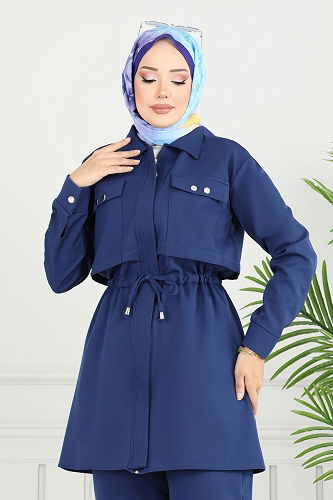 moda selvim Beli Tünelli Dabıl Takım 23025UKB139 Laci - Thumbnail