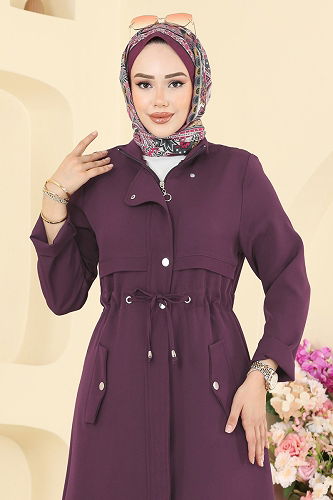 moda selvim Beli Tünelli Dabıl Takım PL9168 Mor - Thumbnail