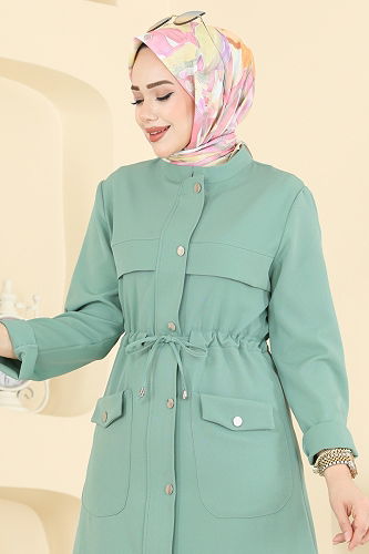 moda selvim Beli Tünelli Dabıl Takım PL9205 Mint - Thumbnail