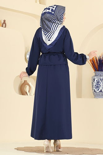 moda selvim Beli Tünelli Etekli Takım 2787SL432 Laci - Thumbnail