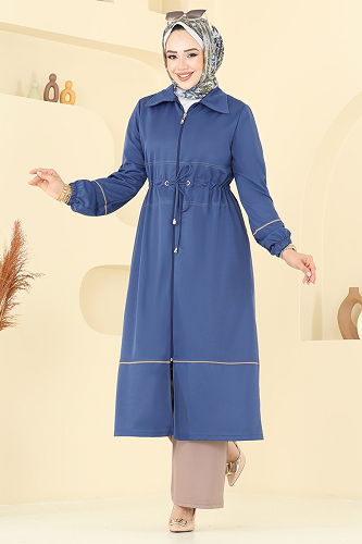 moda selvim Beli Tünelli İkili Takım 421DVL817 İndigo&Vizyon - Thumbnail