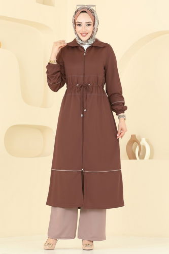 moda selvim Beli Tünelli İkili Takım 421DVL817 Kahve - Thumbnail
