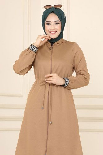 moda selvim Beli Tünelli Mira Takım 3039HN218 Latte - Thumbnail