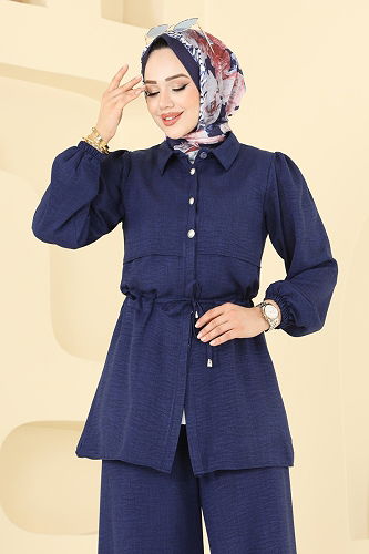 moda selvim Beli Tünelli Sofia Takım 1015MP806 Laci - Thumbnail