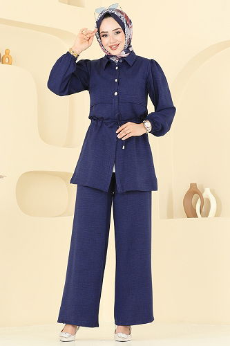 moda selvim Beli Tünelli Sofia Takım 1015MP806 Laci - Thumbnail