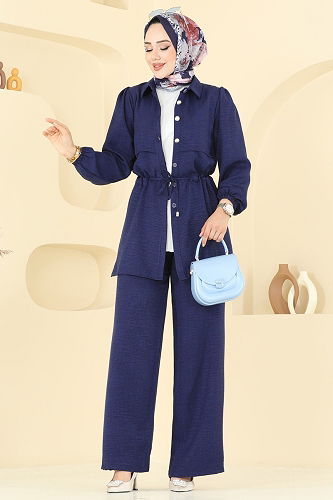 moda selvim Beli Tünelli Sofia Takım 1015MP806 Laci - Thumbnail