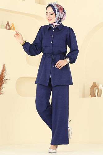 moda selvim Beli Tünelli Sofia Takım 1015MP806 Laci - Thumbnail