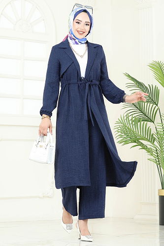 moda selvim Beli Tünelli Sofia Takım 387DVL817 Laci - Thumbnail