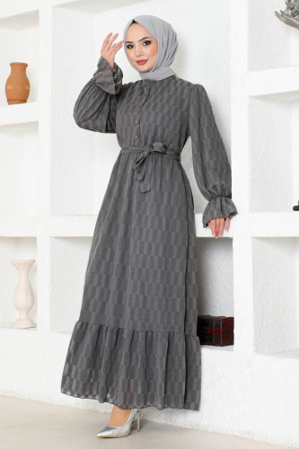 MRV H.B.S. - Belted Aerobin Dress HBS9120-M Gray