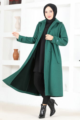 MRV M.S.L. - Belted Cashmere Coat MSL7007-M Petrol