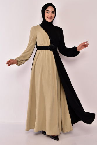 MRV A.S.M. - Belted Hijab Dress ASM2549-M Vizyon