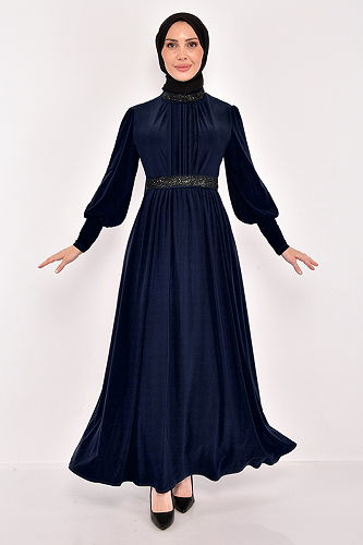 moda selvim الفستانASM2596-M لاسي - Thumbnail