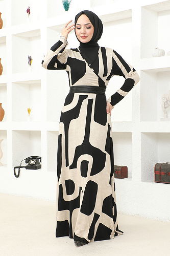 moda selvim الفستانVTN921-M الرؤية - Thumbnail