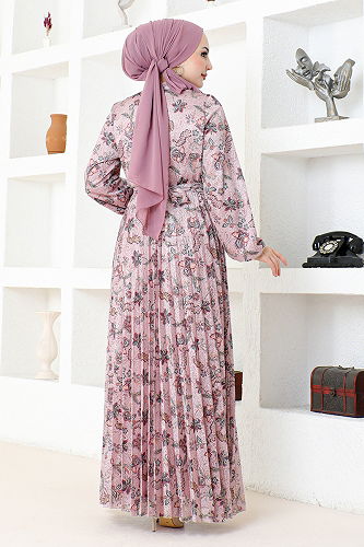 moda selvim الفستانDMN4023-M المسحوق - Thumbnail