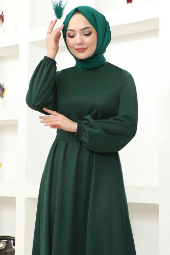 moda selvim Dress MSL209 Emerald - Thumbnail