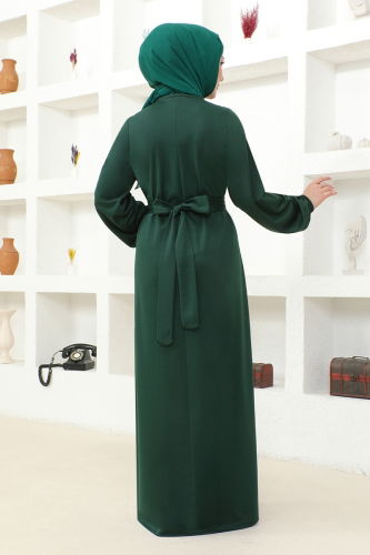 moda selvim Dress MSL209 Emerald - Thumbnail