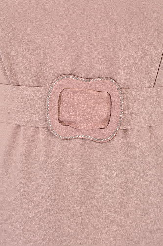 moda selvim Belted Pearl Dress ASM2614-M Vision - Thumbnail