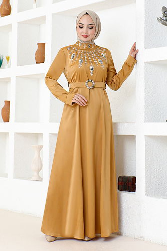 moda selvim أبييSHD5376-M الخردل - Thumbnail