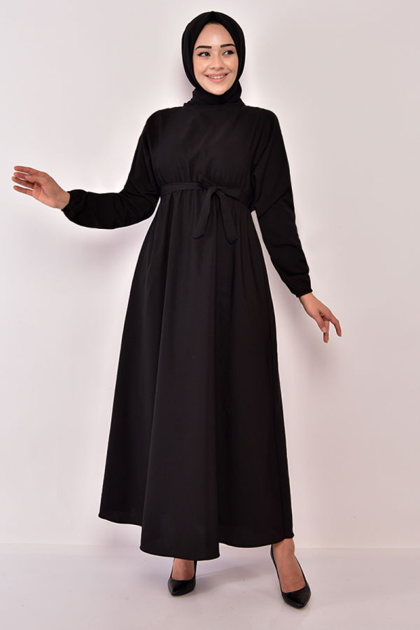 Modaselvim خصم صافٍ20%+20% في سلة التسوق الفستانEFL12251-M أسود