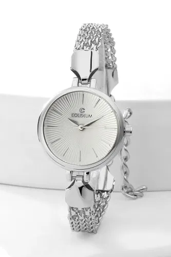 C.L.S.K. - Bileklik Detaylı Kol Saati 8800CLSK1184 Gümüş