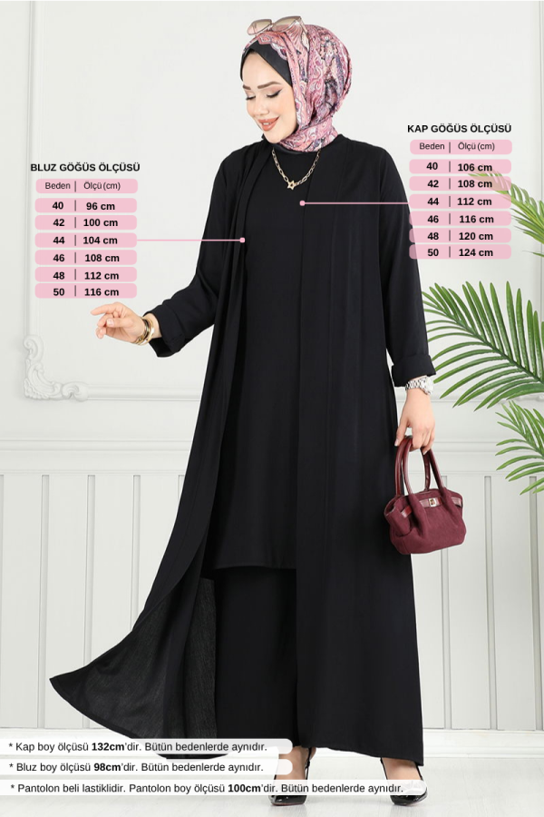 Modaselvim SEPETTE NET %20 + %10 İNDİRİM Bisiklet Yaka Hırkalı Takım 0342BGS895-M Siyah