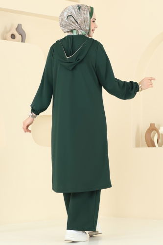 moda selvim Biye Detay Tesettür Takım 415DVL817 Zümrüt - Thumbnail