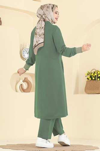 moda selvim Biye Detaylı İki İplik Takım PL9185 Mint - Thumbnail
