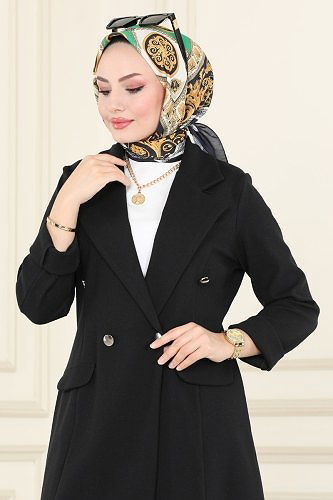 moda selvim Blazer Ceketli Kışlık Takım 2657SL432 Siyah - Thumbnail