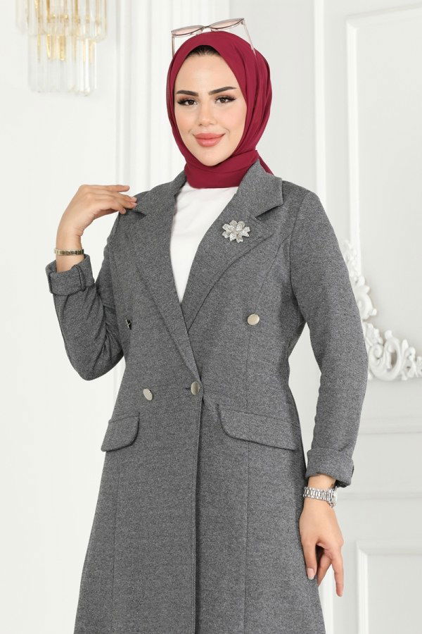 Blazer Ceketli Kışlık Takım 2662SL432 Gri - 4