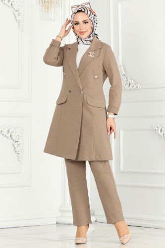 S.L. - Blazer Ceketli Kışlık Takım 2662SL432 Latte