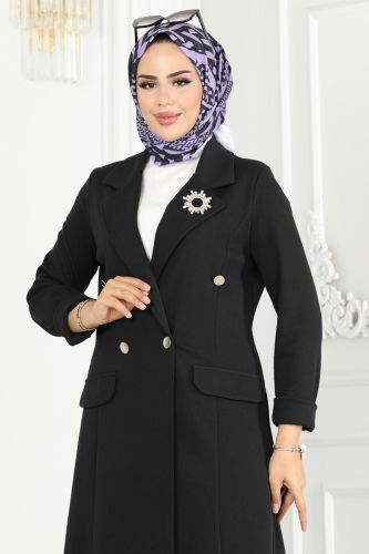 moda selvim Blazer Ceketli Kışlık Takım 2662SL432 Siyah - Thumbnail