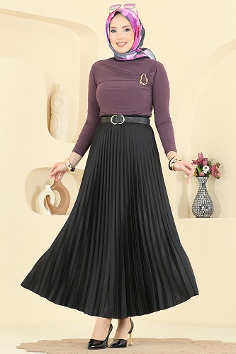 moda selvim Blouse 225BO429 Dark Lilac - Thumbnail