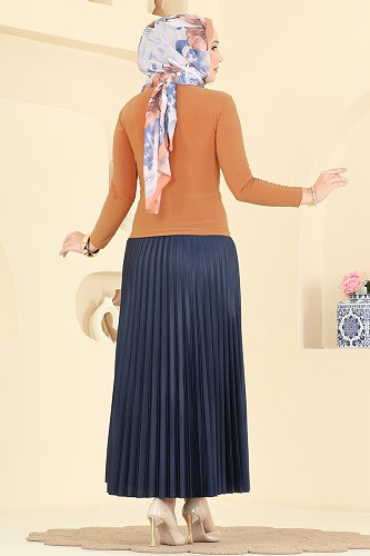moda selvim Blouse 227BO429 Oranj - Thumbnail
