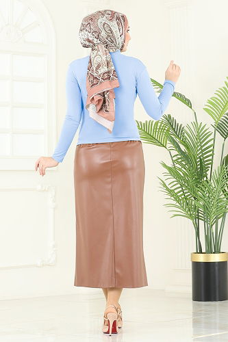 moda selvim Blouse 4725AYD574 Baby Blue - Thumbnail