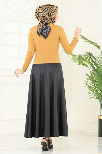 moda selvim Blouse 4725AYD574 Dark Mustard - Thumbnail