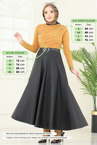 moda selvim Blouse 4725AYD574 Dark Mustard - Thumbnail