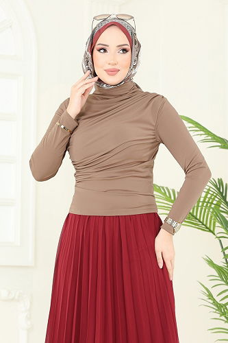 moda selvim Blouse 4725AYD574 Dark Vision - Thumbnail